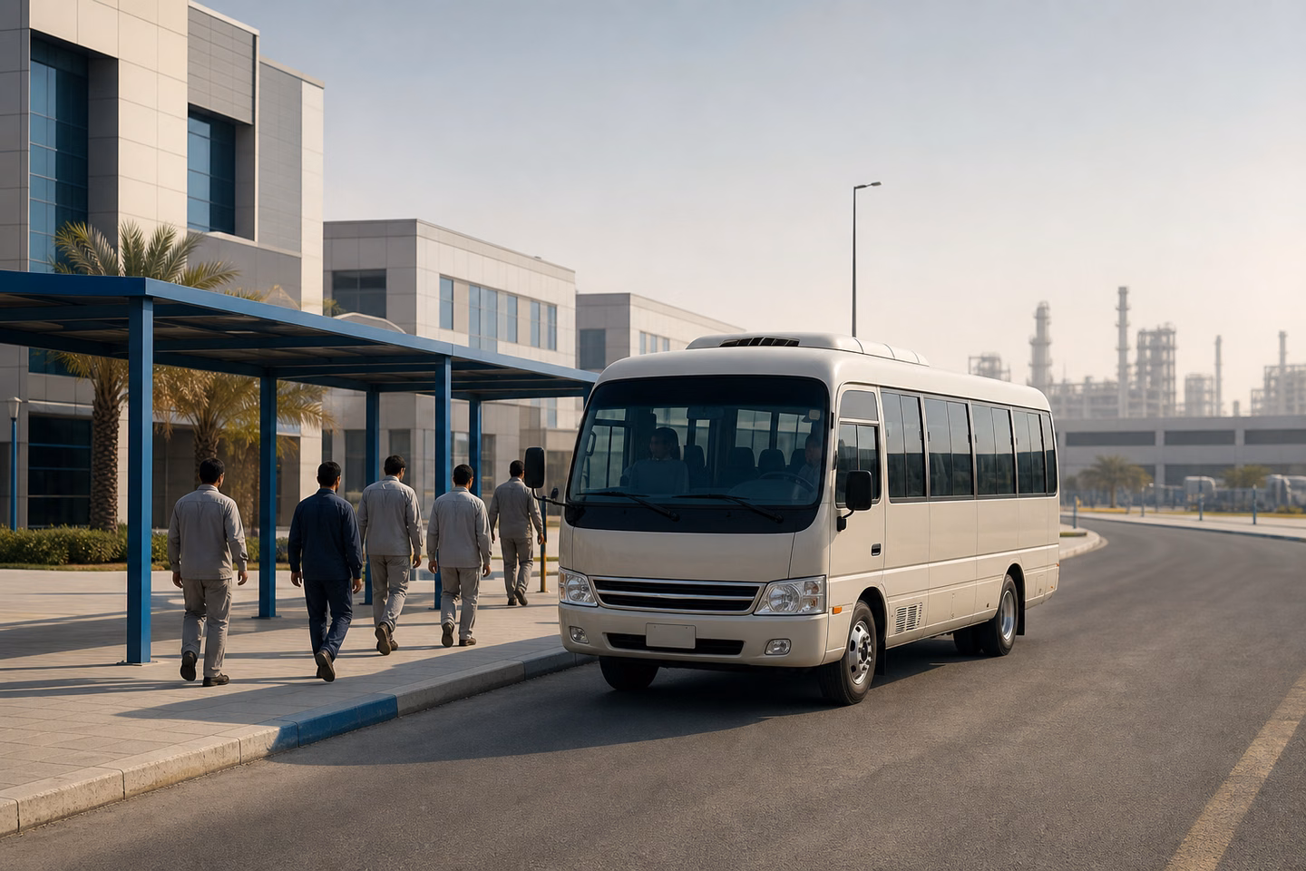 Illustrative corporate passenger vehicle in a Jubail business setting