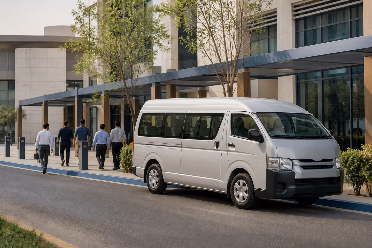 Illustrative corporate passenger vehicle in a Jeddah business setting