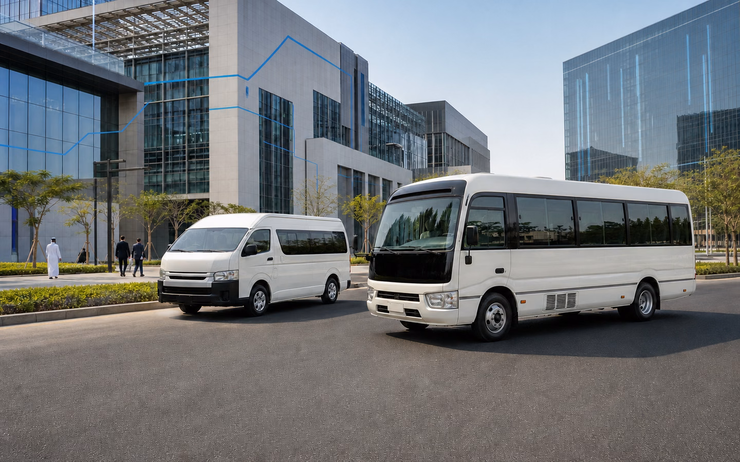 Illustrative corporate passenger vehicles for staff transport across Saudi Arabia