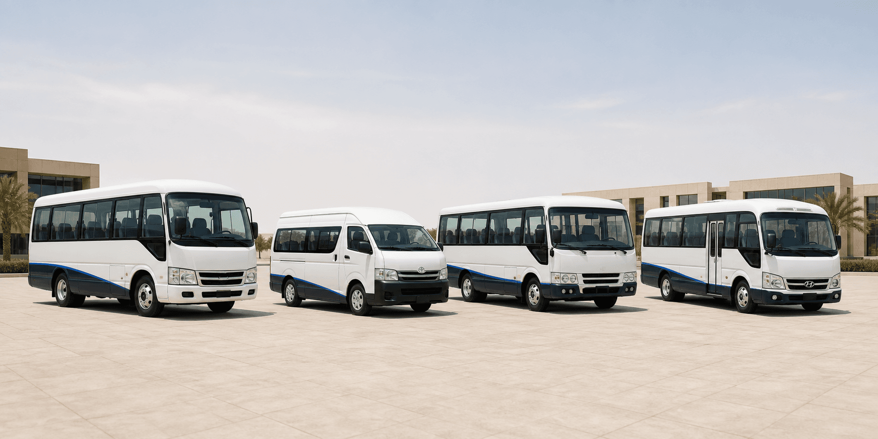 Illustrative lineup of four corporate passenger vehicle formats